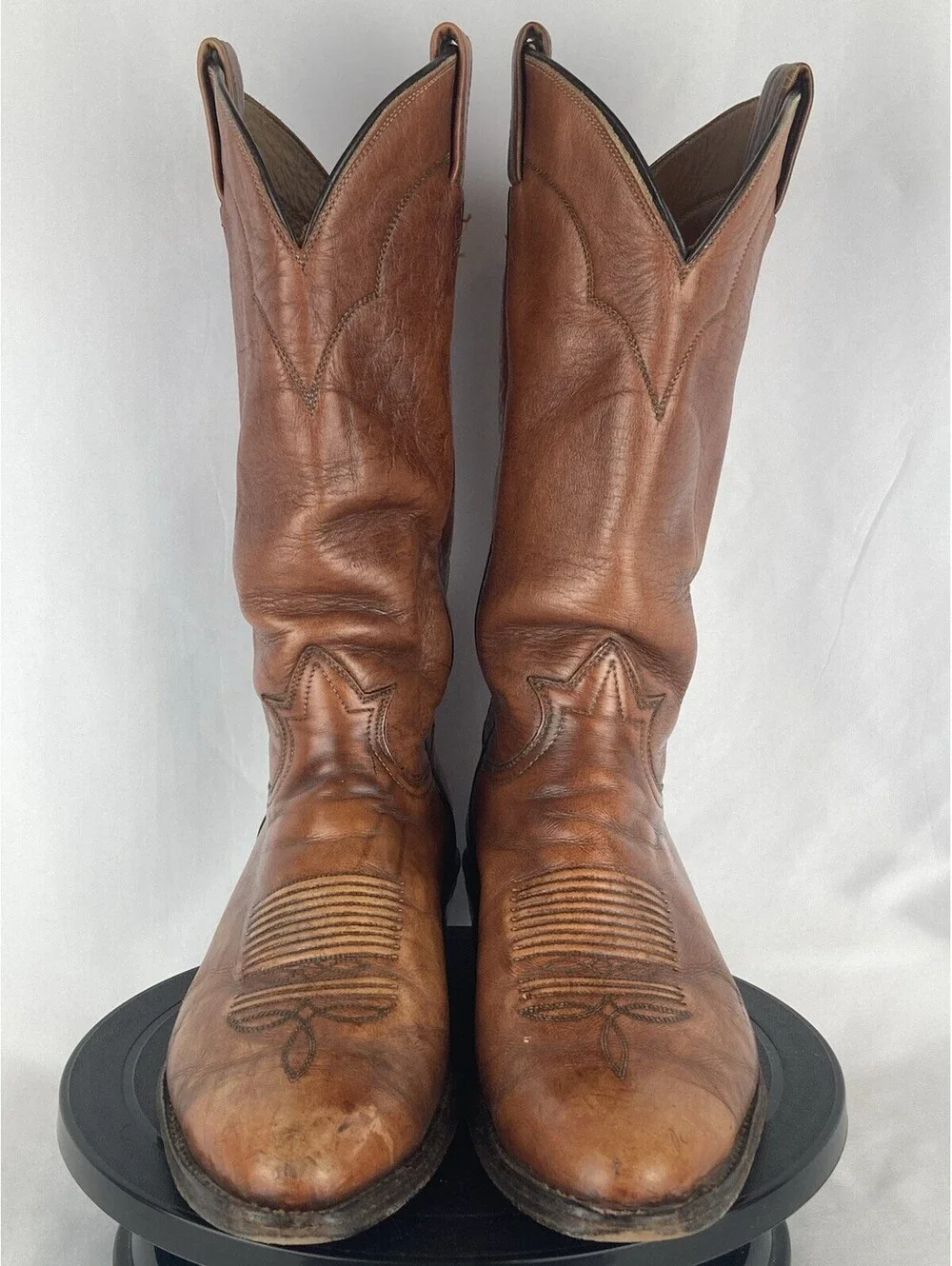 Men’s Size 8.5 D Tony Lama 5084 Vintage Tan Brown Leather Cowboy Western Boots
